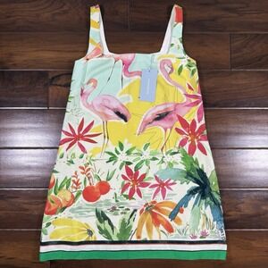 Antonio Melani Women Size XS Flamingo Eliana Linen Square Neck Sleeveless Dress